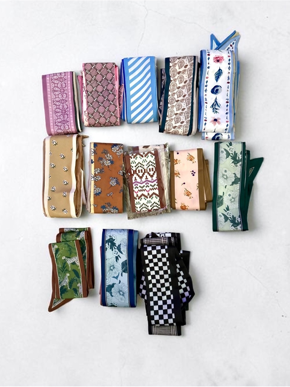 Source Unknown Multi-Color Patterned Hair Scarves and Twilly Sets 3 for $8